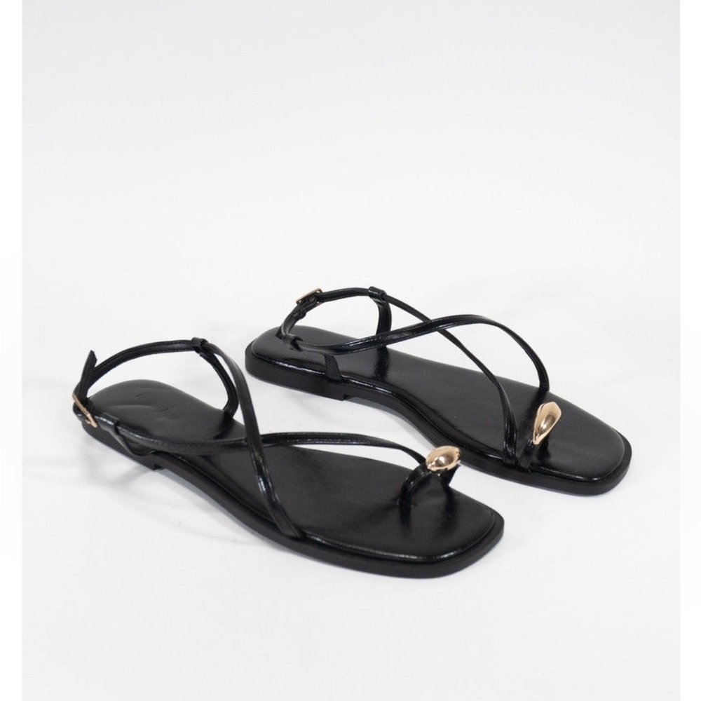 INC International Concepts Black and Gold Sandals